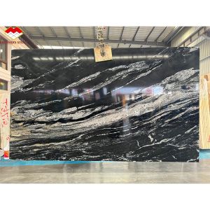 Quality Modern Cosmic Black Granite Polished for Interior Kitchen Counter Tops and Wall Panel for sale