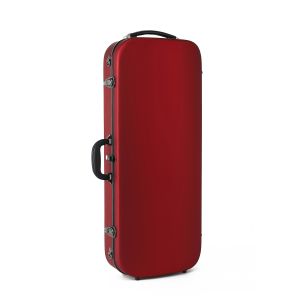 China Durable Fiberglass Double Violin Case In Red With Wheels on sale