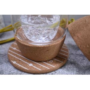 Glass Storage Carafe Natural Cork Coasters Bottom Base Anti Acid Anti Alkali