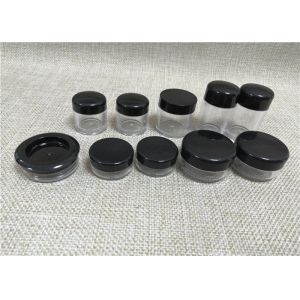Empty Sealable Plastic Jars , Black Cap Small Plastic Makeup Containers