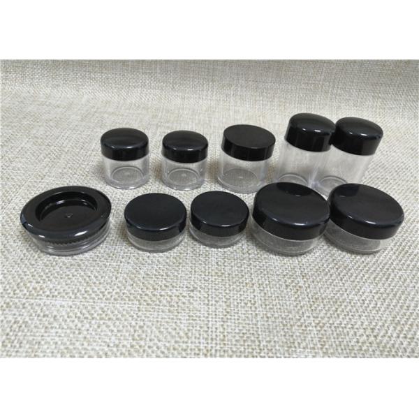 Buy Empty Sealable Plastic Jars , Black Cap Small Plastic Makeup Containers at wholesale prices