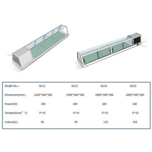 100L Sushi Pizza Prep Refrigerator Glass Material Static Cooling