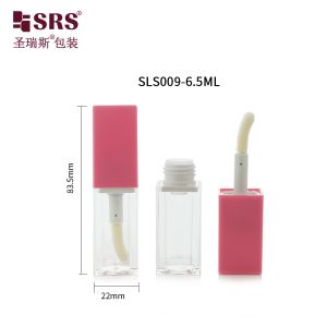 Quality SLS009-6.5ML Square Shape Cute Mini Plastic Makeup Lip Gloss Gel Bottle Applicator Injection Custom Color for sale