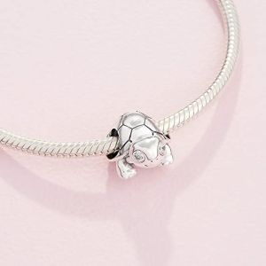 Sea Turtle Bead Charm Pendant Fit Euro Style In 14k Yellow Gold