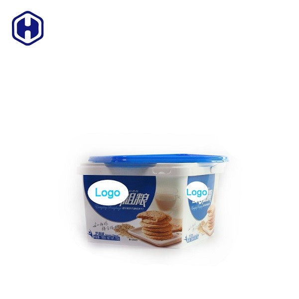 Durable Plastic Cover IML Tubs Cookie Gift Box Empty Labeling Packaging