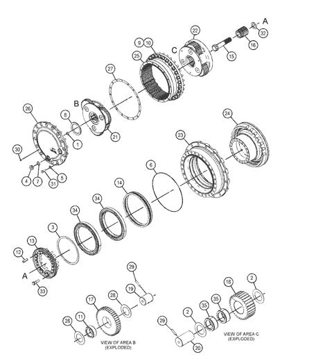 333-2989 3332989 Sun Gear For 323 Excavator Final Drive