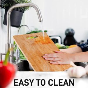 Multifunctional 3 Piece Set Bamboo Cutting Board Anti Scratches