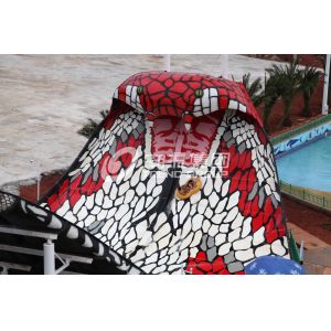 112m Length Fiberglass Pool Slides Galvanized Carbon Steel Frame King Cobra