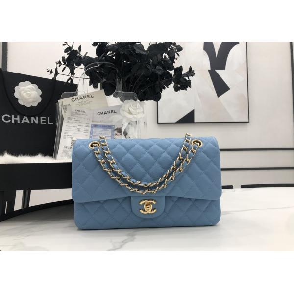 Ball Caviar Womens Chain Bag Calf Skin Inside Suede 25cm Length