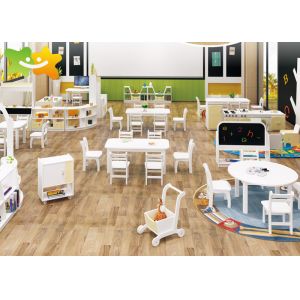 Economical Wooden Preschool Furniture Easy Cleaning Low Maintain Strudy