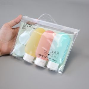 Multi Purpose Zipper Cosmetic Plastic Bag Lightweight Transparent Waterproof