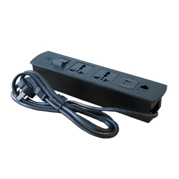 Black aluminum panel Desk Mount Power Modules & Flush in table electricl power outlet...