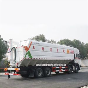Four Axle D7V Double Row 46000 Liters Bulk Feed Truck Bulk-fodder Transport