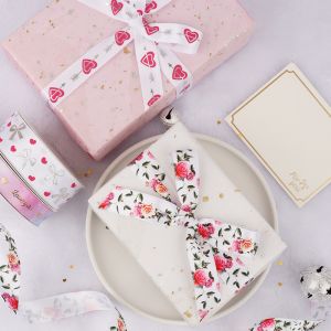 Quality Custom logo Band For Wedding Party Gift Packing Single Side Romantic Printed Satin Ribbon for sale