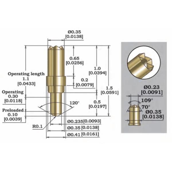Buy 0.06mm Accuracy Innovative Micro Pogo Pin Probe KLS050-001CA at wholesale prices