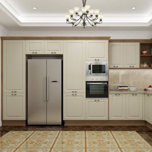 Contemporary Readymade Kitchen Pantry Cabinets Eco Friendly MDF White