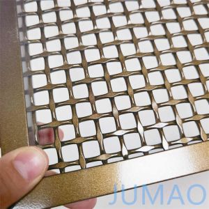 Crimped Metal Mesh Cabinet Insert For Doors Antique Brass