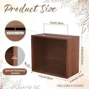 Customized wooden wedding card box gift card storage box