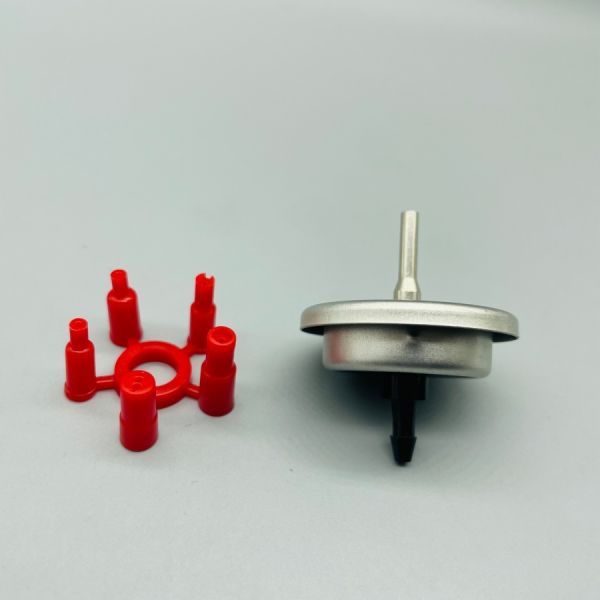 Refillable lighter valve adapter showing mounting details