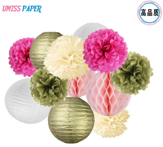 12pcs/set Hot birthday parties, weddings, wedding decorations,paper strips, paper lanterns, paper flower balls