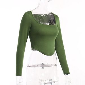 OEM maufactory Casual Top Female Autumn Polyester Long Sleeve Sexy Circular