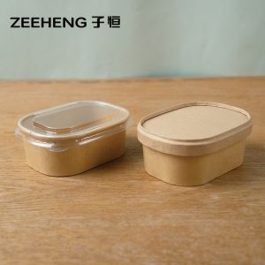 Quality 200ml Rectangular Small Ice Cream Cups with Coating for sale