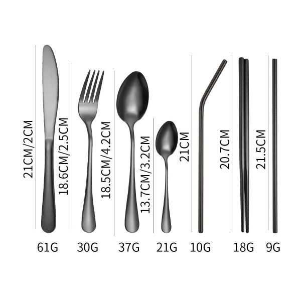 Lightweight And Reusable Stainless Steel Cutlery Set For Camping 10 Pieces