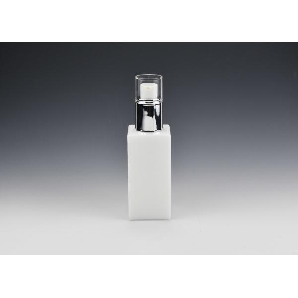 Buy Custom 2OZ 60ml Square Opal White Glass Cosmetic Bottles, Luxury Skincare Bottle High Quality Glass Bottle Manufacturers at wholesale prices