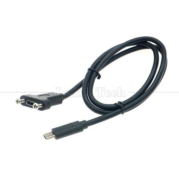 10Gbps 0.3m 1m Male to Female Type C 3.1 Panel Mount Screw Locking Hole USB Extension Cable