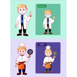 Parent Child Interactive Educational Puzzle Toys Learning Career and Uniform