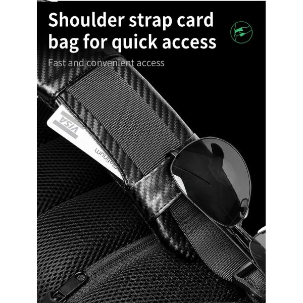 OEM/ODM Carbon Fiber Streamline Anti Theft Sling Bag Rainproof