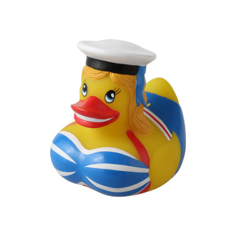 Sexy Sailor Decorated Personalised Bath Duck Vinyl Floating 10cm Length Lady