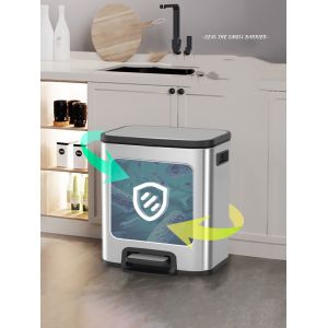 20L Home Stainless Steel Bucket Double Wall Stainless Steel Bucket Trash Can