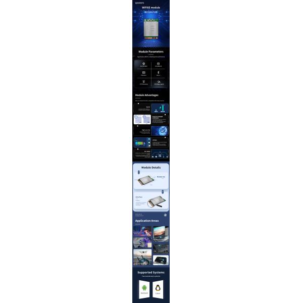 QOGRISYS WIFI6 Module 6252M-PUC with RTL8852CE Chipset - High-Speed 2402Mbps Wireless Connectivity