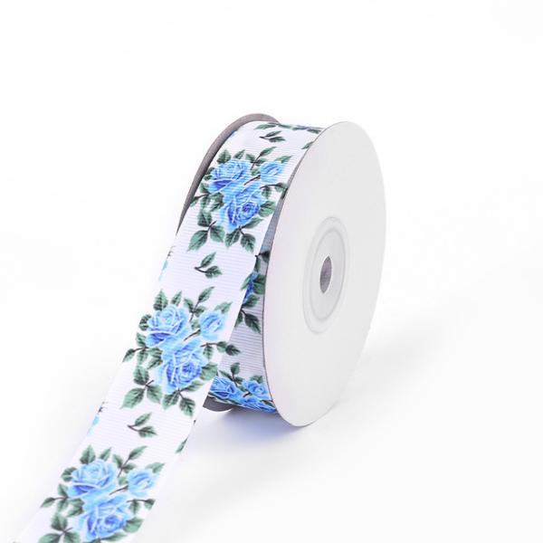 Floral ribbon roll polyester ribbon customized flower printing grosgrain ribbon
