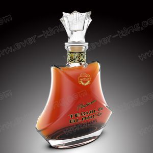 750ML New Design Tequila Glass Bottle With Glass Lid