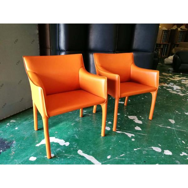 NISIDA YOUNG Fiberglass Arm Chair Fully Leather Upholstered Material