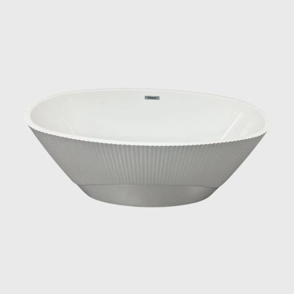 Buy Sustainable White Gloss Oval Stand Alone Bathtub Acrylic Home Hotel at wholesale prices