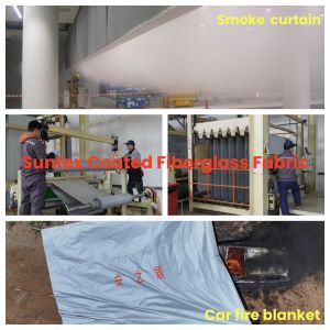 Fireproof Silicone Coated Fiberglass Cloth For Smoke Curtain And Car Fire Blanket