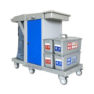 CE Approved Janitorial Cleaning Tools Plastic Custodial Cleaning Carts