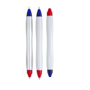 China ballpoint pen with two ends, two tip ball pen, can be customized on sale