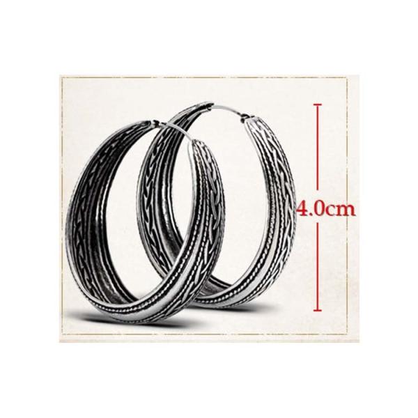 Sterling Silver Hoop Earrings Vintage Style Jewelry (XH041024)