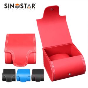 Leather Watch Box with Beig Velvet Inside Material Package Includes 1 for Men and Women