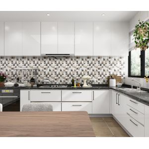 30x30cm Antibacterial Ceramic Rustic Tile White Brown