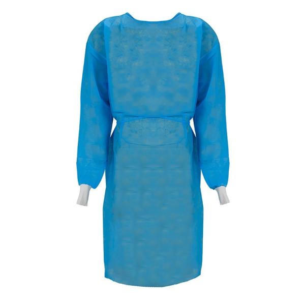 Buy Bacterial Proof Blue Elastic Cuff Hospitals Fluid Repellent Gowns at wholesale prices