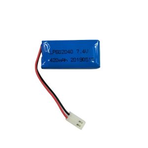 China LP602040  7.4V  420MAH Lithium Polymer Battery with 0.2C Charging Current and PCM Included on sale