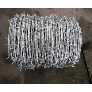 12x14BWG Galvanized Steel Double Strand Barbed Wire Rope non rusting