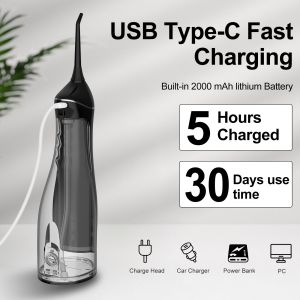 Professional Dental Cleaning Rechargeable Oral Care Irrigator with 5 Customizabl