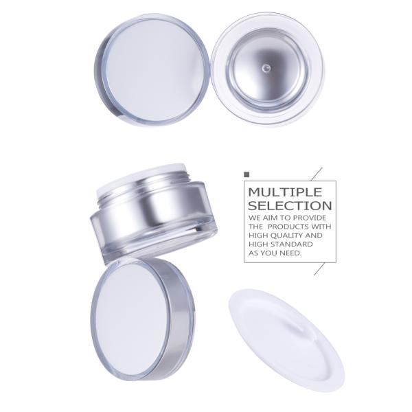Silver multiple capacity cosmetic cream jars Plastic empty containers SR-2309A
