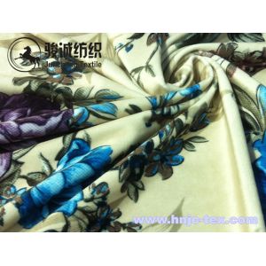 Anti static/anti pilling paper printing flower printed velvet fabric for apparel